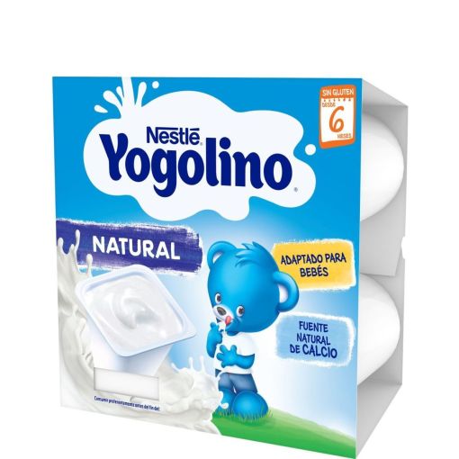 Nestle Yogolino Postre L&aacute;cteo Natural Postre l&aacute;cteo fuente de prote&iacute;nas y rico en calcio a partir de 6 meses 4x100 gr