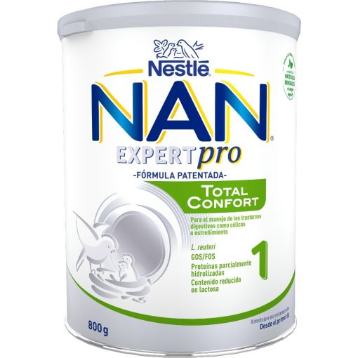 Nestle Nan Leche Para Lactantes Expert Pro Total Confort 1 Leche en polvo para trastornos digestivos desde el primer d&iacute;a 800 gr