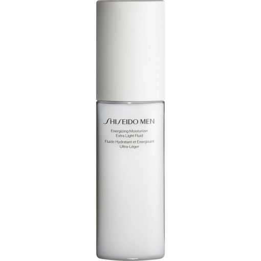 Shiseido Men Energizing Moisturizer Extra Light Fluid Fluido facial energizante y revitalizante reduce fatiga tono apagado y l&iacute;neas de expresi&oacute;n 100 ml