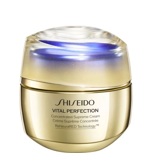 Shiseido Vital Perfection Concentrated Supreme Cream Crema antiedad eleva esculpe y redensifica piel de aspecto m&aacute;s firme luminoso y joven 50 ml