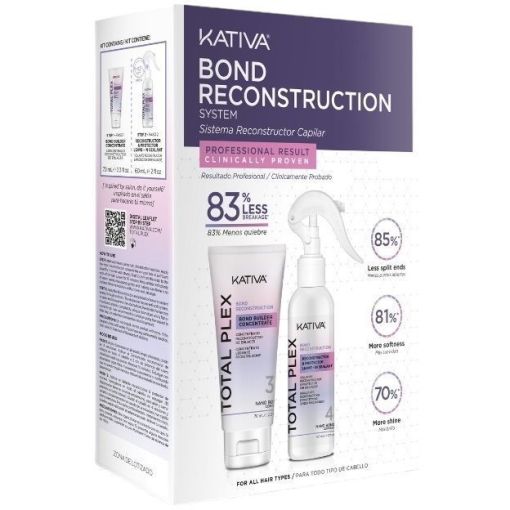 Kativa Total Plex Bond Reconstruction Estuche Tratamiento reconstructor capilar para un cabello más fuerte e hidratado