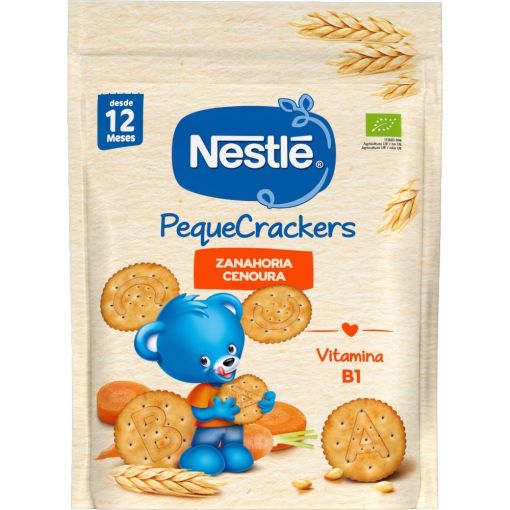 Nestle Pequecrakers Zanahoria Snack divertido y sabroso elaborado con hierro y vitaminas a partir de 1 a&ntilde;o 150 gr