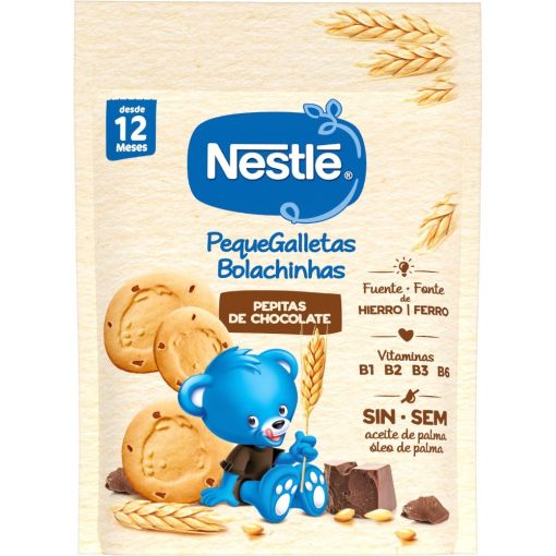 Nestle Pequegalletas Pepitas De Chocolate Snack divertido y sabroso elaborado con hierro y vitaminas a partir de 1 a&ntilde;o 150 gr