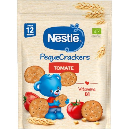 Nestle Pequecrakers Tomate Snack divertido y sabroso elaborado con hierro y vitaminas a partir de 1 a&ntilde;o 150 gr