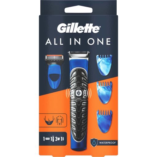 Gillette M&aacute;quina De Afeitar All In One Estuche M&aacute;quina de afeitar el&eacute;ctrica resistente al agua perfila con precisi&oacute;n y se adapta a los bordes