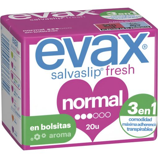 Evax Fresh Normal En Bolsitas Salvaslip Protegeslip superabsorbente plegado en bolsitas 20 uds