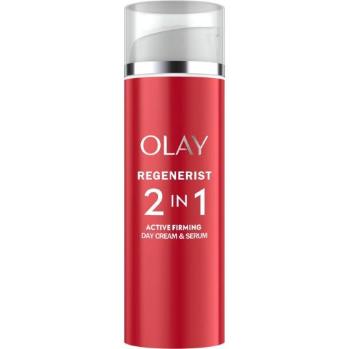 Olay Regenerist Reafirmante Crema De Día & Sérum 2en1 Tratamiento reafirmante antiedad hidrata penetrando hasta 10 capas de profundidad para piel más joven 50 ml