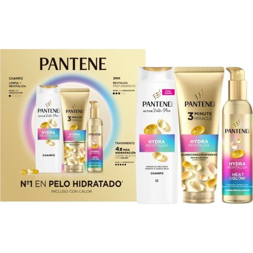 Pantene Hydra Revitaliza Estuche Set de cuidado capilar nutre intensamente hasta 8 capas  ofreciendo brllo para cabello muy seco