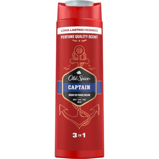 Old Spice Captain Gel De Ba&ntilde;o-Champ&uacute; 3 En 1 Gel de ducha y champ&uacute; limpia la piel y deshace el mal olor con refrescante fragancia