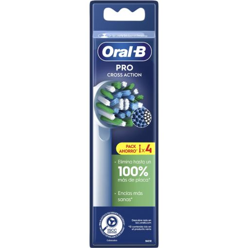 Oral-B Cepillo Pro Dental Cross Action Recambio Cepillo de dientes elimina hasta un 100% de la placa bacteriana para dientes m&aacute;s limpios y sanos