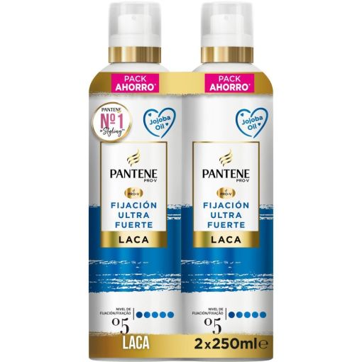 Pantene Pro-V Fijaci&oacute;n Ultra Fuerte Laca N&ordm; 05 Duplo Pack Ahorro Laca ofrece fijaci&oacute;n duradera antiencrespamiento 2x250 ml
