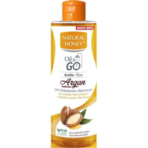 Natural Honey Oil&Go Argan Aceite Aceite corporal nutritivo sin aclarado y no graso ofrece gran hidrataci&oacute;n 24 horas 250 ml