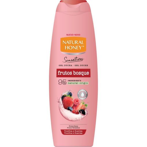 Natural Honey Sensations Frutos Bosque Gel De Ducha Gel de ducha de origen natural con propiedades antioxidantes suaviza y tonifica con aroma a frutos rojos 650 ml