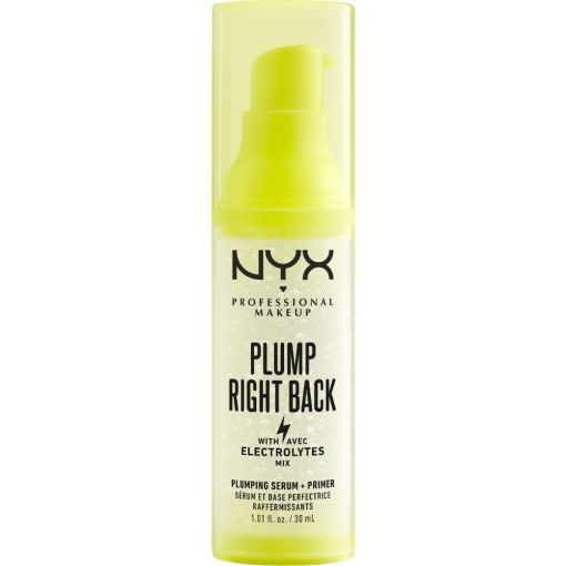 Nyx Professional Makeup Plump Right Back Plumping Serum+Primer Prebase de maquillaje hidrata ofreciendo una prolongaci&oacute;n del maquillaje hasta 24 horas con &aacute;cido hialur&oacute;nico 30 ml