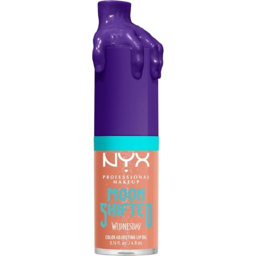 Nyx Professional Makeup Wednesday Color Adjusting Lip Oil Edición Limitada Aceite labial no pegajoso cambia de color para ser tan misteriosa y fascinante como wednesday