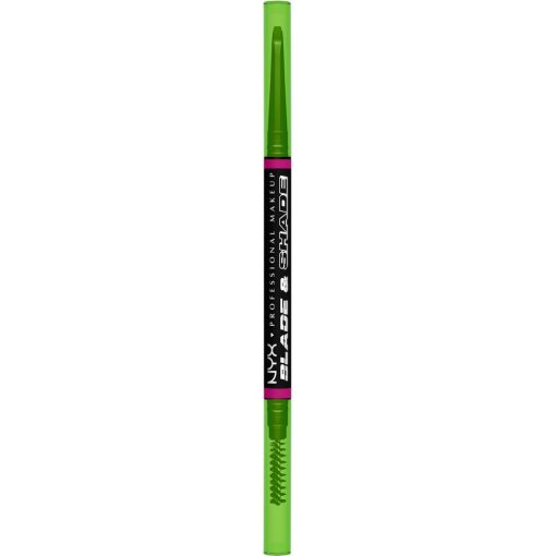 Nyx Professional Makeup Blade & Shade Eyebrow Pencil L&aacute;piz de cejas con cepillo resistente a manchas y transferencias para acabado nanoblading 16 horas