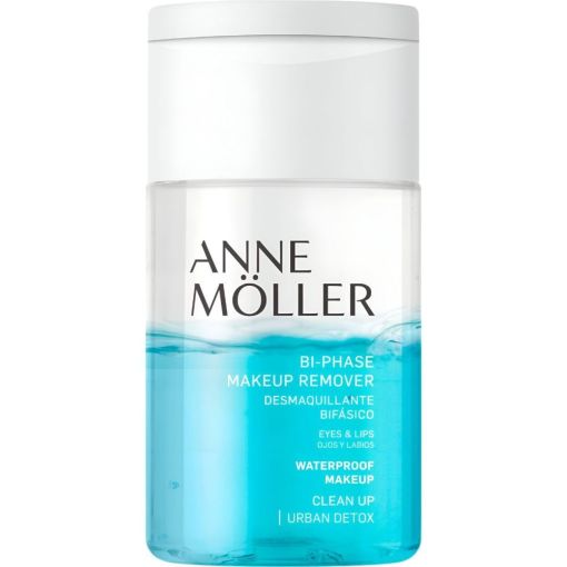 Anne Möller Clean Up Urban Detox Bi-Phase Makeup Remover Desmaquillante bifásico para ojos y labios  disuelve el maquillaje y la suciedad sin dejar sensación grasa 100 ml