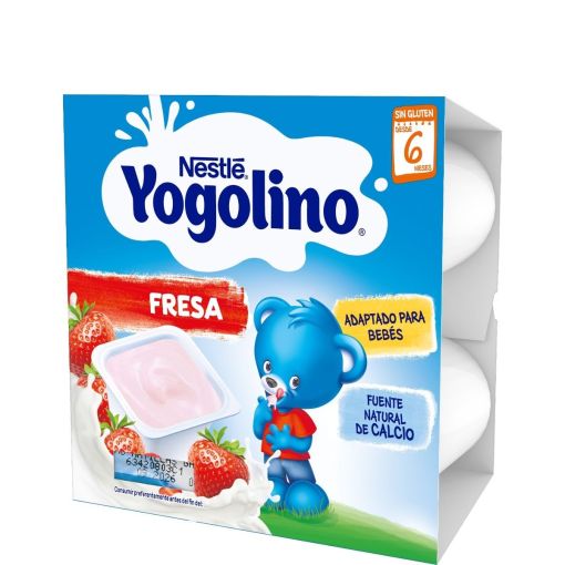 Nestle Yogolino Postre L&aacute;cteo Fresa Postre l&aacute;cteo sin gluten cubre las necesidades nutricionales de los m&aacute;s peque&ntilde;os a partir de 6 meses 4x100 gr