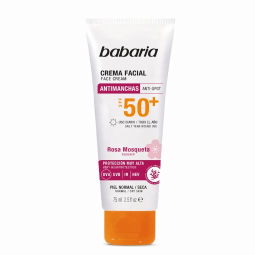 Babaria Crema Facial Antimanchas Rosa Mosqueta Spf 50+ Crema facial solar previene y reduce manchas 75 ml