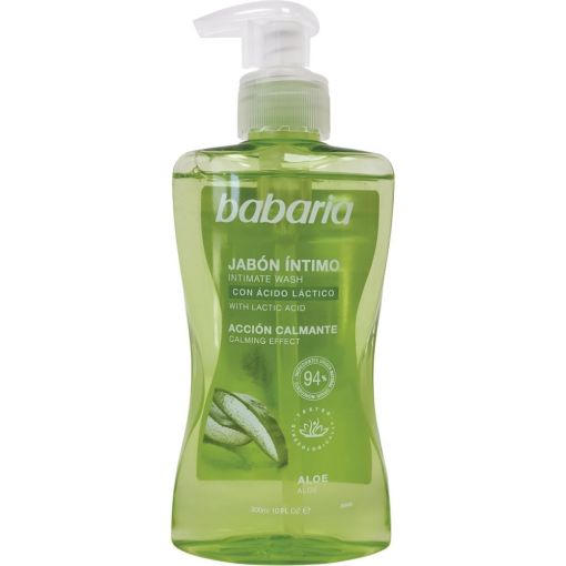 Babaria Ácción Calmante Jabón Íntimo Gel de higiene íntima para una sensación agradable con ácido láctico y aloe vera 300 ml