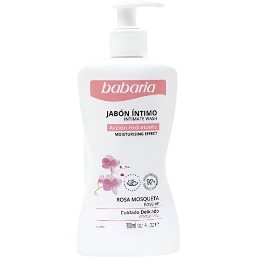 Babaria Acci&oacute;n Hidratante Jab&oacute;n &Iacute;ntimo Gel de higiene &iacute;ntima m&aacute;ximo cuidado limpieza y protecci&oacute;n con rosa mosqueta 300 ml