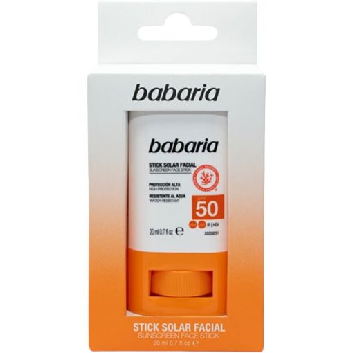 Babaria Stick Solar Facial Spf 50 Stick solar facial resistente al agua mayor protecci&oacute;n en zonas sensibles y tatuajes 20 gr