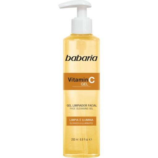 Babaria Vitamin C Gel Limpiador Facial Gel limpiador facial limpia e ilumina sensaci&oacute;n fresca suave y revitalizada 200 ml