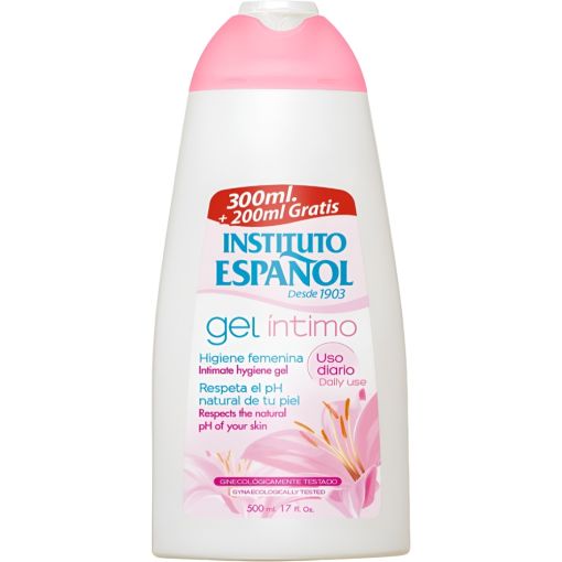 Instituto Espa&ntilde;ol Gel &Iacute;ntimo Uso Diario Gel de higiene &iacute;ntima protege e hidrata para el cuidado e higiene femenina de uso diario 500 ml