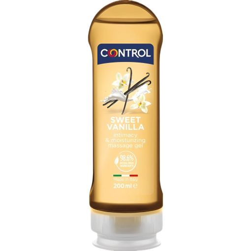 Control Sweet Vainilla Intimacy & Moisturizing Massage Gel Lubricante ideal para a&ntilde;adir un extra de sensualidad y estimulaci&oacute;n con aroma a vainilla 200 ml