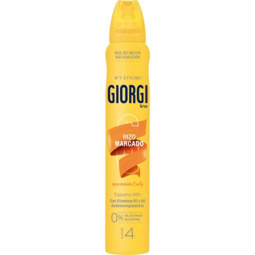 Giorgi Rizo Marcado 24h Espuma Nº4 Espuma capilar sin siliconas ni alcohol proporciona unos rizos marcados durante todo el día y sin apelmazar 24 horas