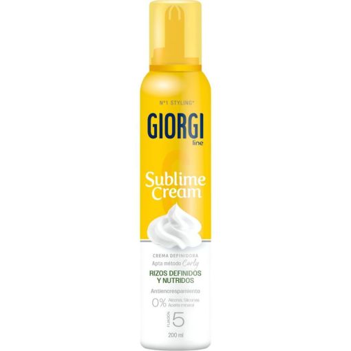 Giorgi Sublime Cream Rizos Definidos Y Nutridos Espuma En Crema N&ordm;5 Espuma capilar en crema ofrece rizos perfectos y definidos 200 ml