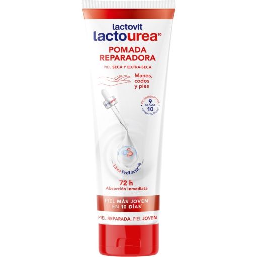 Lactovit Lactourea Pomada Reparadora Pomada reparadora de absorci&oacute;n inmediata reduce y calma la sensaci&oacute;n de tirantez para manos codos y pies 75 ml
