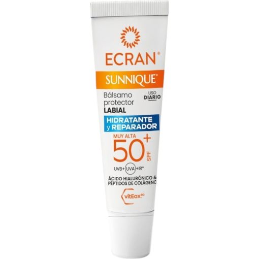 Ecran Sunnique B&aacute;lsamo Protector Labial Spf 50+ B&aacute;lsamo labial solar de textura cremosa y no grasa hidrata repara y mejora la elasticidad en profundidad 10 ml