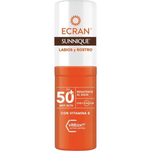 Ecran Sunnique Protector Labios Y Rostro Spf 50+ Stick solar facial y labial ofrece una protecci&oacute;n eficaz y un acabado transparente sin sensaci&oacute;n grasa 8 gr