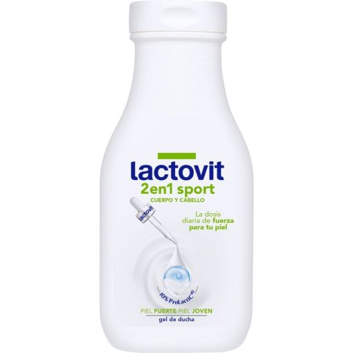 Lactovit 2en1 Sport Gel De Ducha Gel de ducha para cuerpo y cabello con f&oacute;rmula nutritiva ideal para llevar de viaje 250 ml