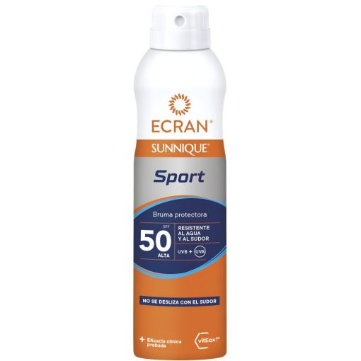 Ecran Sunnique Sport Bruma Protectora Spf 50 Protector solar aporta frescor instant&aacute;neo y deja respirar la piel 250 ml