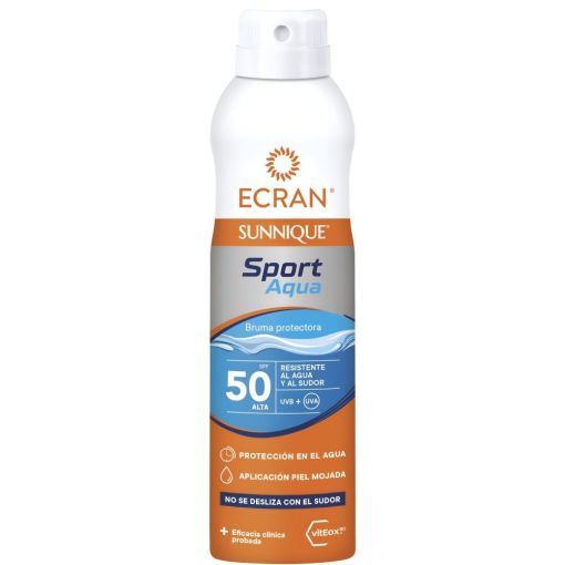 Ecran Sunnique Sport Aqua Bruma Protectora Spf 50 Protector solar aporta frescor instant&aacute;neo y deja respirar la piel 250 ml