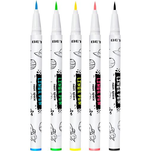 Beter Genius Tribe Liner Pens Face & Body Paint Rotulador de maquillaje veganos corporales y faciales de f&aacute;cil eliminaci&oacute;n perfectos para crear dise&ntilde;os 5 uds