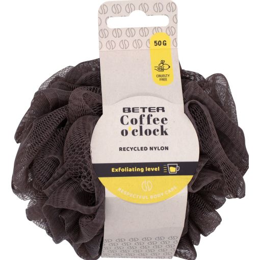 Beter Coffee O´clock Esponja De Malla Esponja de baño efecto peeling activa la circulación y exfolia la piel