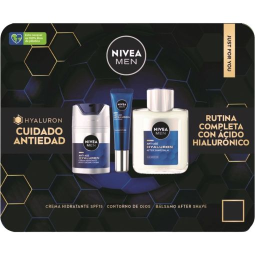 Nivea Men Hyaluron Anti-Age Estuche Tratamiento antiedad completo para cuidado masculino enriquecido con ácido hialurónico