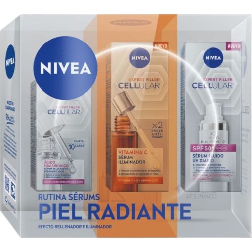 Nivea Cellular Expert Filler Sérum Estuche Tratamiento efecto iluminador y  rellenador ofrece sensación de frescor inmediata para piel radiante