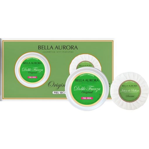 Bella Aurora Bella Aurora Doble Fuerza+S&eacute;r&eacute;nit&eacute; Jab&oacute;n Piel Seca Gratis Pack regalo para el cuidado facial aclara e ilumina el cutis