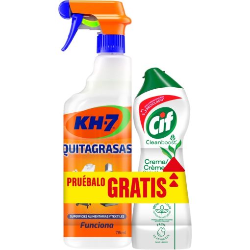 Kh-7 Quitagrasas+Limpiador Crema Original Gratis Pack regalo ideal para limpiar todas las superficies y eliminar sin esfuerzo la suciedad