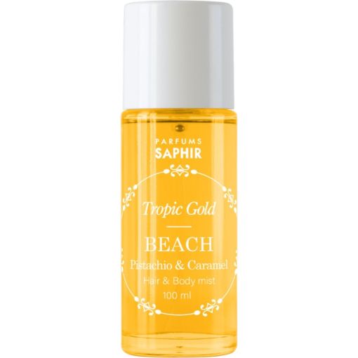 Saphir Tropic Gold Beach Hair & Body Mist Body y hair mist ofrece aroma c&aacute;lido reconfortante y magn&eacute;tico a pistacho y caramelo 100 ml