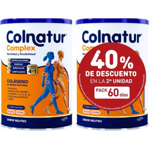 Colnatur Complex Col&aacute;geno Sabor Neutro Complemento Alimenticio Duplo Complemento alimenticio en polvo para el cuidado de m&uacute;sculos huesos y articulaciones 2x330 gr