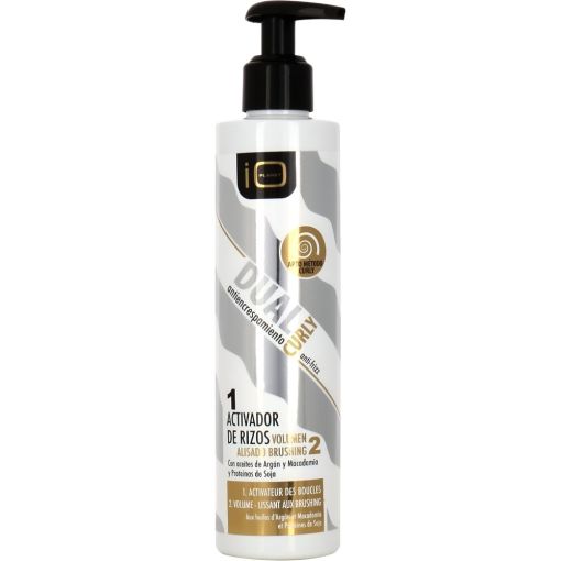 Io Planet Dual Curly Antiencrespamiento Activador De Rizos Crema capilar de peinado ofrece rizos definidos o liso duradero 24 horas sin encrespamiento 250 ml