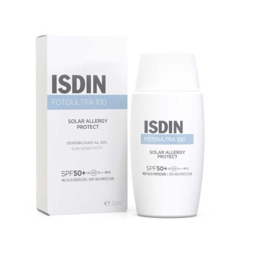 Isdin Fotoultra 100 Solar Allergy Protect Spf 50+ Protector facial alivia sintomas por alergia solar como el picor y la inflamación 50 ml