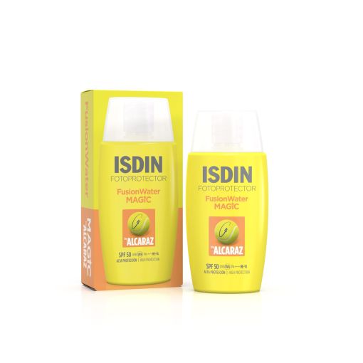 Isdin Fotoprotector Fusionwater Magic By Alcaraz Spf 50 Protector solar facial textura ultraligera fórmulada para el deporte con efecto refrescante 50 ml