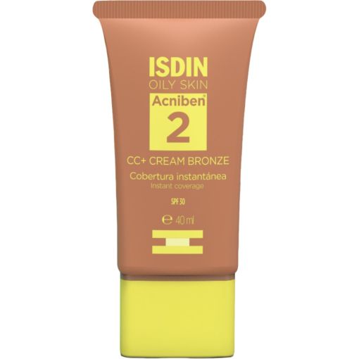 Isdin Acniben 2 Cc+Cream Spf 30 Crema hidratante con color de textura ligera cubre instant&aacute;neamente imperfecciones matificando la piel 40 ml