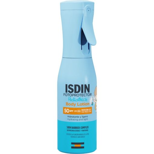 Isdin Fotoprotector Pediatrics Body Lotion Spray Spf 50 Protector solar infantil ideal para piel sensible con tendencia at&oacute;pica r&aacute;pida absorci&oacute;n 250 ml